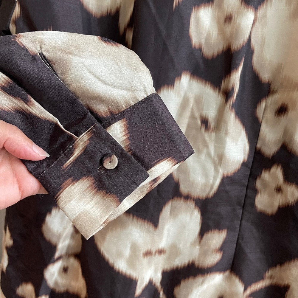 Tuckernuck Black and Cream Floral Long Sleeve Dress - Picture 7 of 13